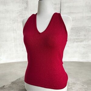 INC International Concepts Red Sparkle V-Neck Tank